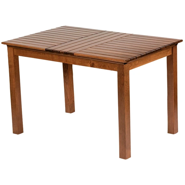 Bahçeme Kaş 80X140 Sabit Ayaklı Ahşap Masa - Masif Gürgen Teras Balkon Bahçe Masası - Resim 2
