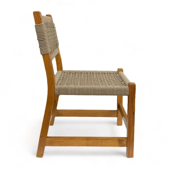 Bahçeme Taksim 7 Kişilik Kestane Bahçe Takımı: 4 Sandalye + 100X180 Masa + 40X180 Bank - Resim 10