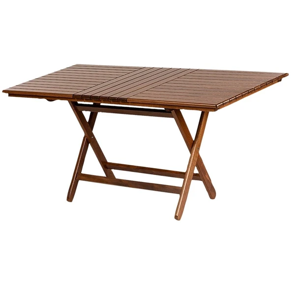 Bahçeme Kaş 80X160 Katlanır Ahşap Masa - Masif Gürgen Teras Balkon Bahçe Masası - Resim 5