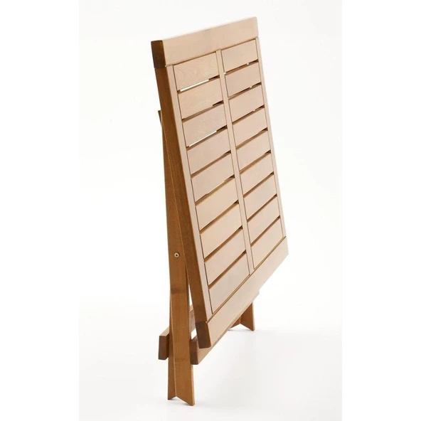 Bahçeme Avşa Bodrum Ahşap Bahçe Balkon Takımı: 80x140 Masa + 6 Sandalye Katlanır Set - Resim 9