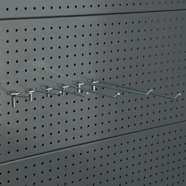 10 Adet Delikli Panel Kancası - Aksesuar Kancası  3.00 cm 10 cm - Resim 2