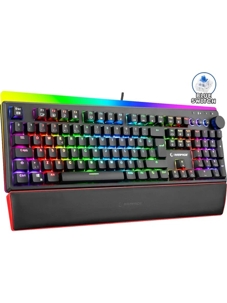 Rampage KB-R97 X-Tracer Mekanik Rgb Aydınlatmalı Blue Switch Gaming Oyuncu Klavye ürün görseli 1