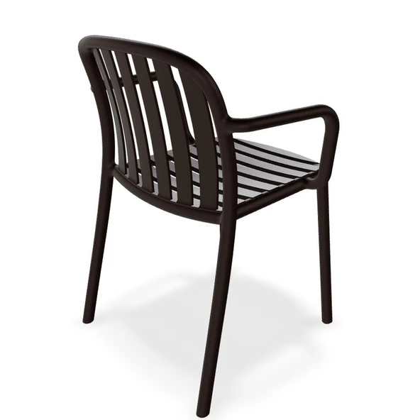 Papatya Balat Koltuk Kor Kırmızı 4lü Paket - Plastik Bahçe Balkon Mutfak Sandalyesi - Resim 10