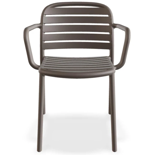 Papatya Tarabya Koltuk Kor Kırmızı - Plastik Bahçe Balkon Mutfak Sandalyesi - Resim 4