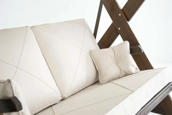 Mobeva Holox İkili Ladin Ahşap Salıncak Dış Mekan Bahçe, Teras Salıncağı -Lacivert - Resim 10