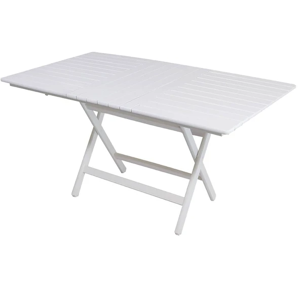 Bahçeme Marmaris Minderli Ahşap Bahçe Takımı Beyaz: 80X120 Masa + 4 Sandalye Katlanır Set - Resim 8