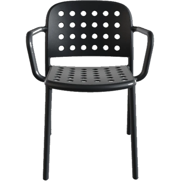 Papatya Bomonti Koltuk Kiremit Kırmızı - Plastik Bahçe Balkon Mutfak Sandalyesi - Resim 3