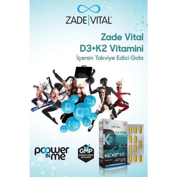 Zade Vital D3+K2 (MK7) Vitamini - Doğal İçerikli, Bağışıklık Destekleyici Yumuşak Kapsül, 30 Adet - Resim 3