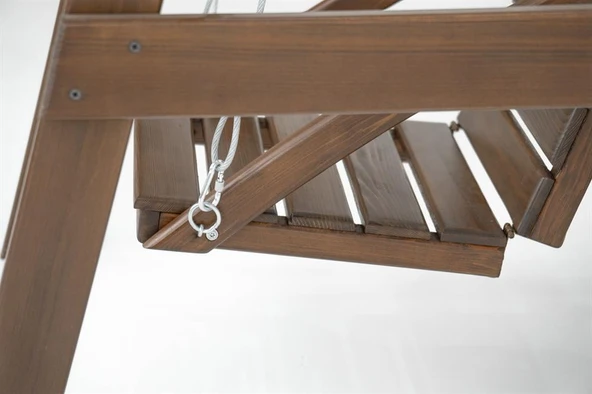 Mobeva Vendy Çocuk Salıncak Dış Mekan Bahçe, Teras Salıncağı - Ladin Ahşap Krem - Resim 6