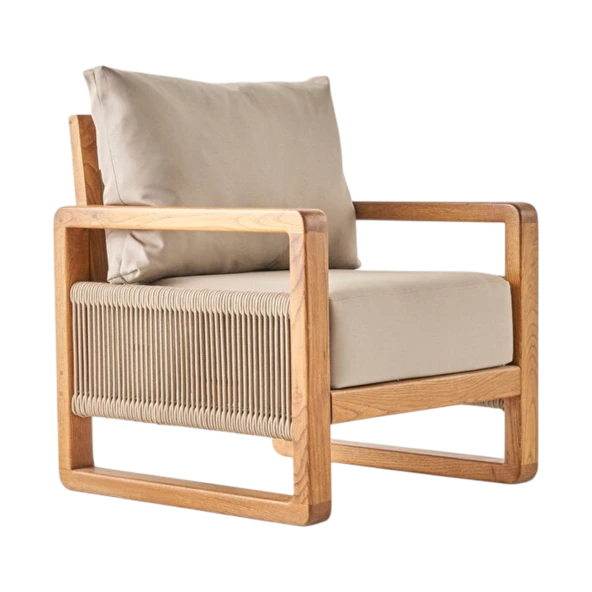 Bahçeme Oslo Bahçe Koltuk Tekli - Kestane İç Ve Dış Mekan Koltuğu (Minderli) - Resim 6