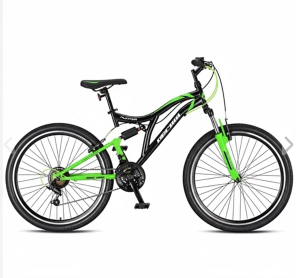 HUNTER - 24" - MTB - 14.5' - 21 Vites - V.B - Mat Siyah-Gri/Yeşil ürün görseli 1