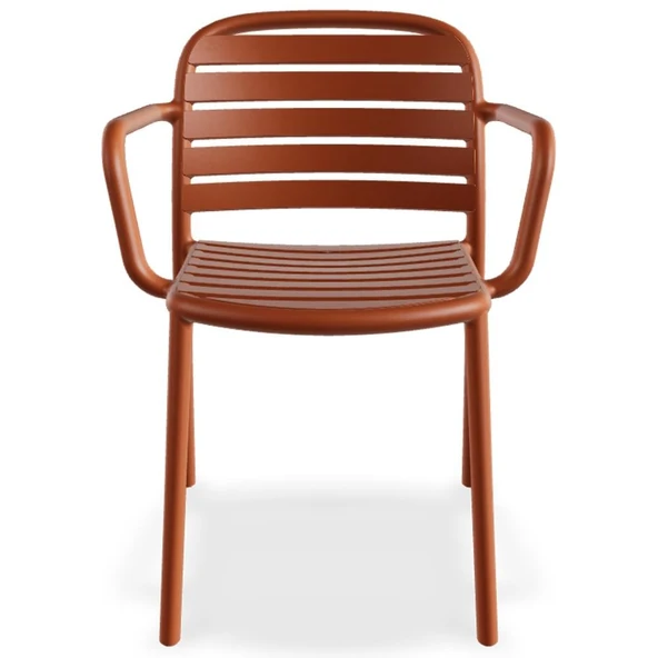 Papatya Tarabya Koltuk Küllü Kahve - Plastik Bahçe Balkon Mutfak Sandalyesi - Resim 3