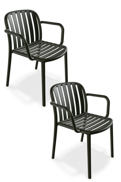 Papatya Balat Koltuk Servi Yeşil 2li Paket - Plastik Bahçe Balkon Mutfak Sandalyesi ürün görseli 1