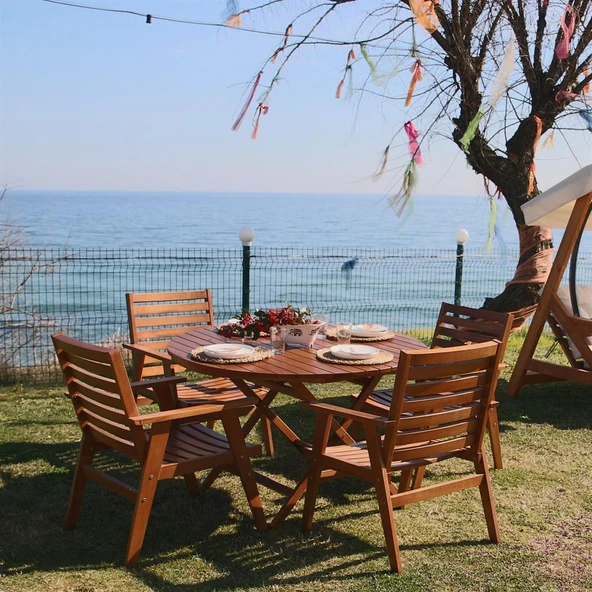 Bahçeci Boss Ahşap Sandalye - Teras Balkon Bahçe Sandalyesi - Demonte - Resim 4