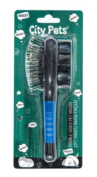 City Pets Çift Taraflı Kedi Köpek Bakım Fırçası C-8284 ürün görseli