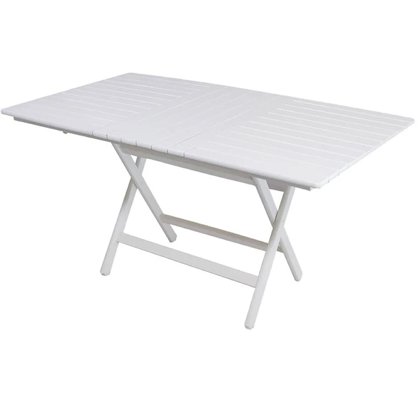 Bahçeme Marmaris Minderli Ahşap Bahçe Takımı Beyaz: 70X120 Masa + 4 Sandalye Katlanır Takım - Resim 8