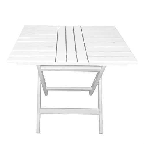 Bahçeme Kaş Ahşap Masa 60x100 - Beyaz Renk Katlanır Bahçe Balkon Masası - Resim 9