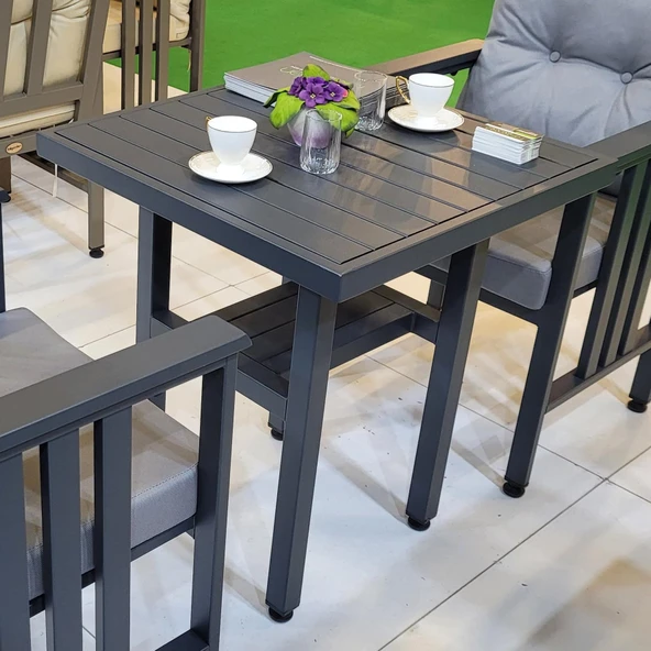 Bahçeme Çamlıca Alüminyum Bahçe Balkon Masası 75x130 - İstenilen Ölçülerde Üretim - Resim 2