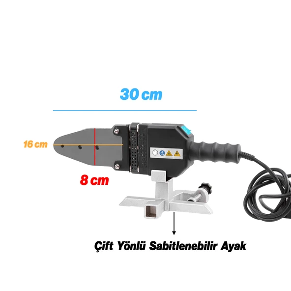 Kaynak Makinesi 1400 W PPRC Pvc Plastik Boru Makası Terazi Pafta Metre Seti 40 mm 32 mm 25 mm 20 mm - Resim 4