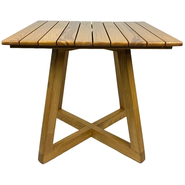 Bahçeme Gökçeada (Berlin) 85X85 Kare Ahşap Masa - Masif Kestane İç ve Dış Mekan Masası - Resim 3