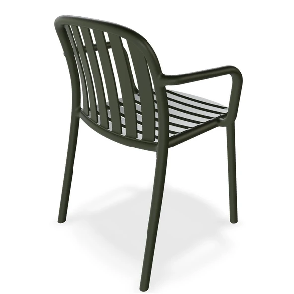 Papatya Balat Koltuk Küllü Kahve 4lü Paket - Plastik Bahçe Balkon Mutfak Sandalyesi - Resim 8