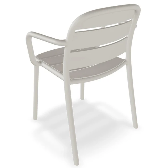 Papatya Beykoz Koltuk Açık Gri 4lü Paket - Plastik Bahçe Balkon Mutfak Sandalyesi - Resim 10