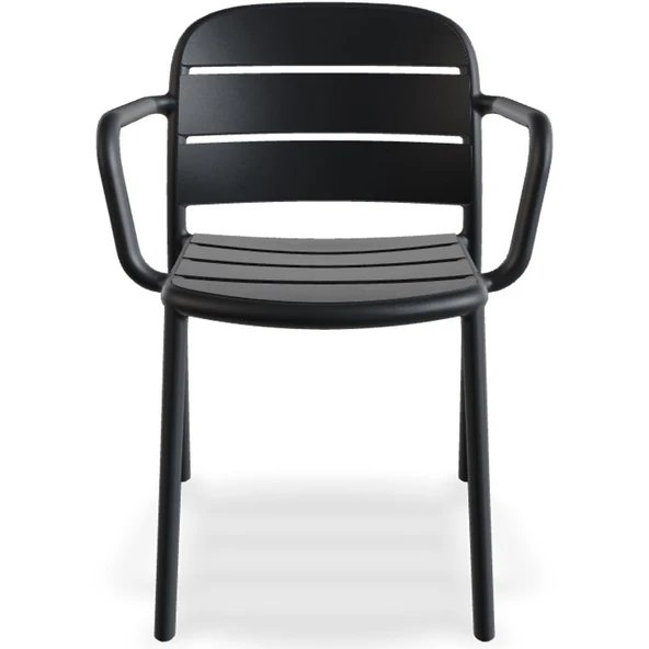 Papatya Beykoz Koltuk Açık Gri 4lü Paket - Plastik Bahçe Balkon Mutfak Sandalyesi - Resim 3