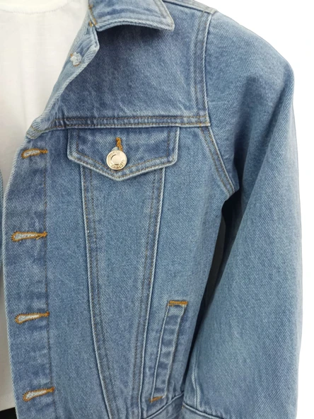 Çocuk Kot Ceket / Açık Mavi - Resim 2