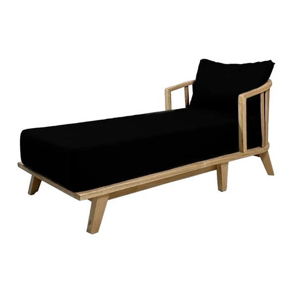 Bahçeme Emirgan Ahşap Şezlong - Masif Kestaneden Plaj Havuz Bahçe Şezlongu (Mindersiz) ürün görseli 1