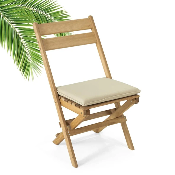 Mobeva Flat Ahşap Bahçe Takımı: 70x120 Masa + 4 Sandalye + 2 Tabure Katlanır Set - Resim 5