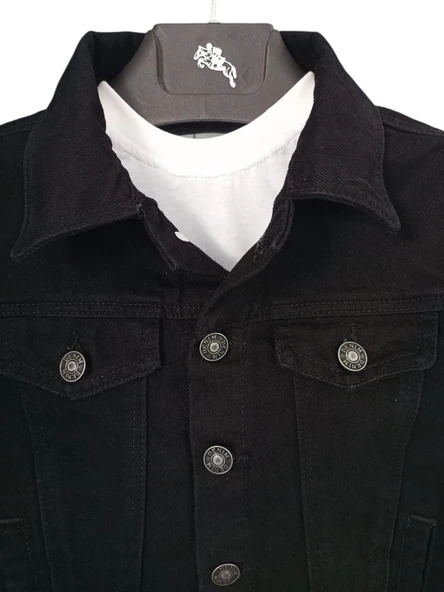 Çocuk Kot Ceket / Siyah - Resim 2