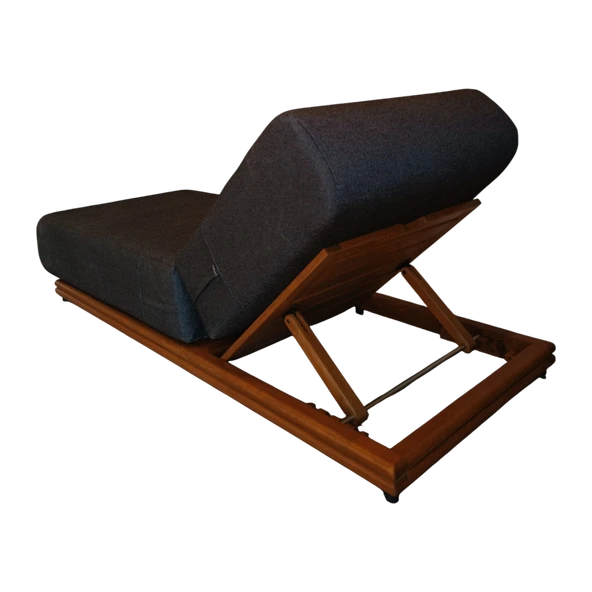 Bahçeme Tibet Ahşap Şezlong - 30cm Minder & Masif Kayın & 5 Kademeli Sırt Dayama - Resim 4