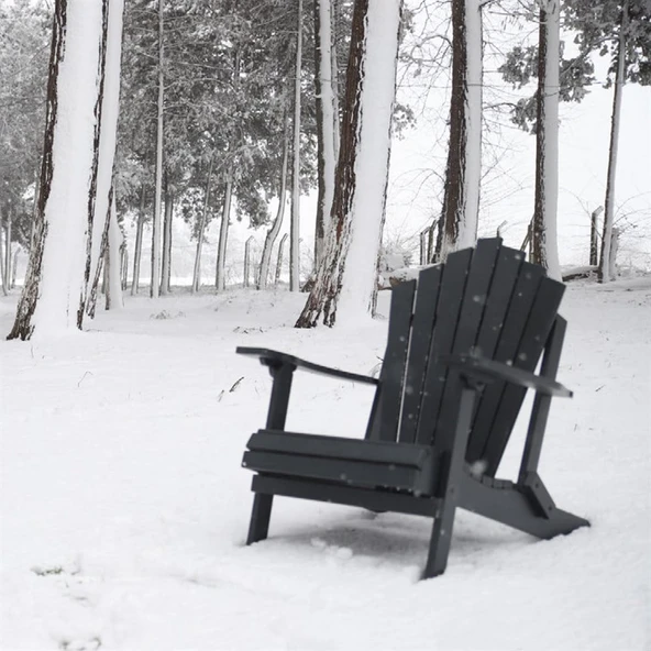 Bahçeme Salda Adirondack Ahşap Sandalye - Masif Gürgen Katlanır Bahçe Sandalyesi - Resim 3