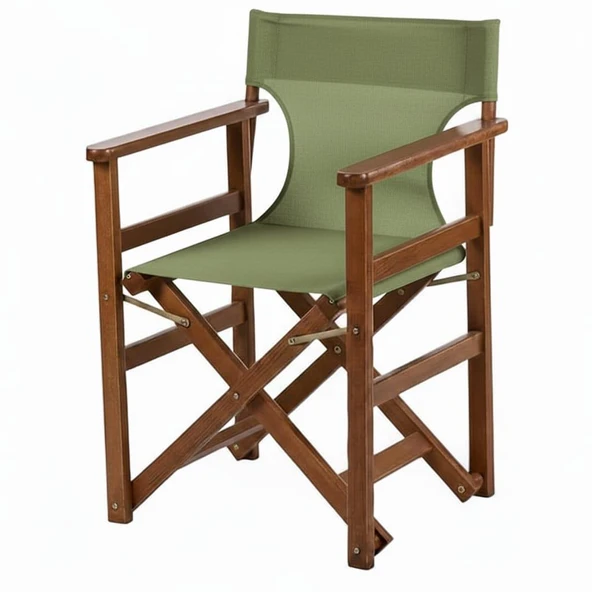 Bahçeme Yönetmen Katlanır Ahşap Bahçe Balkon Sandalyesi - Gri PVC - Resim 4