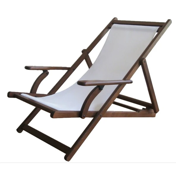 Bahçeci Monaco Kademeli Ahşap Şezlong - Masif Gürgen & Pvc Gerdirme ürün görseli 1