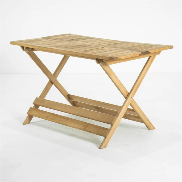 Mobeva Flat Kayın Ahşap Masa 70x53 Katlanır Bahçe Balkon Masası ürün görseli