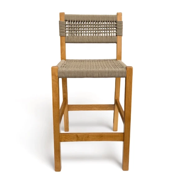 Bahçeme Taksim Bar Tipi Ahşap Bahçe Takımı: 80lik Yuvarlak Masa + 2 Sandalye - Masif Kestane - Resim 6