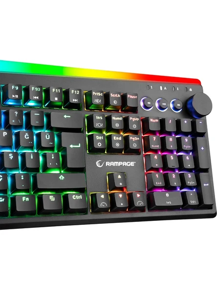 Rampage KB-R97 X-Tracer Mekanik Rgb Aydınlatmalı Blue Switch Gaming Oyuncu Klavye - Resim 3