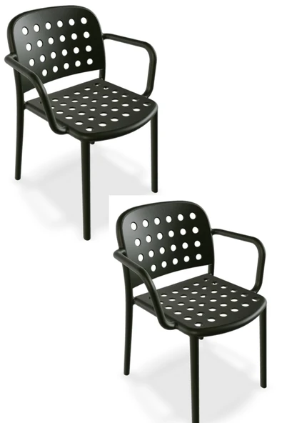 Papatya Bomonti Koltuk Servi Yeşil 2li Paket - Plastik Bahçe Balkon Mutfak Sandalyesi ürün görseli 1