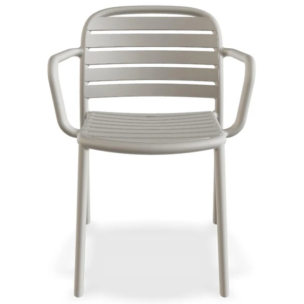 Papatya Tarabya Koltuk Fırtına Gri- Plastik Bahçe Balkon Mutfak Sandalyesi - Resim 5