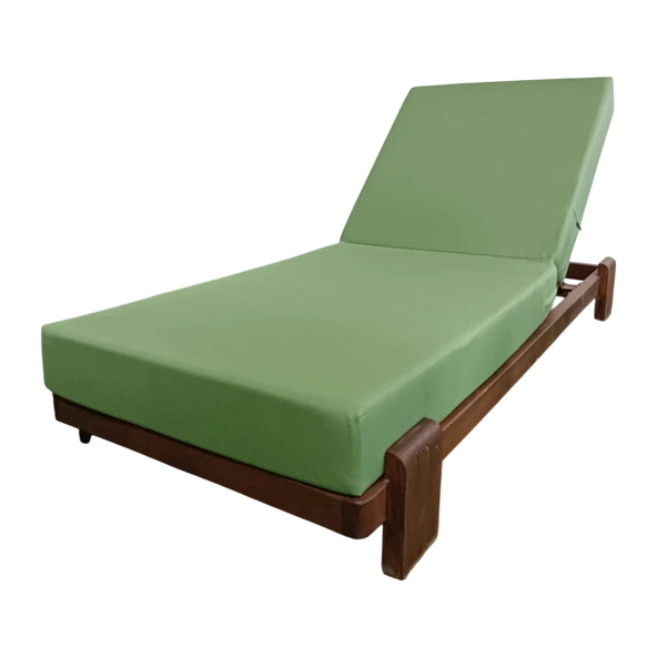 Bahçeme Tokyo Ahşap Şezlong - 15cm Minder & Masif Kestane & 5 Kademeli Sırt Dayama - Resim 4