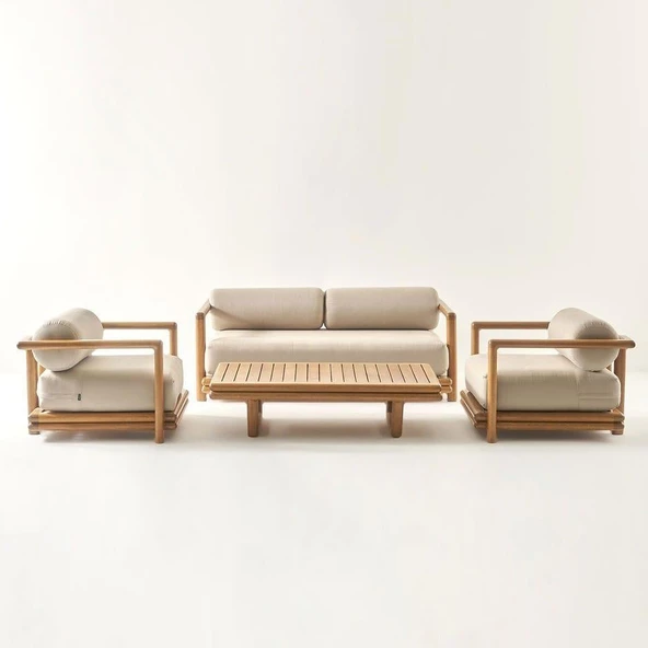 Bahçeme Tibet Bahçe Koltuk Tekli - Masif Kayın İç Ve Dış Mekan Koltuğu (Minderli) - Resim 5