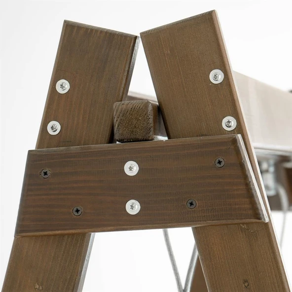 Mobeva Vendy Çocuk Salıncak Dış Mekan Bahçe, Teras Salıncağı - Ladin Ahşap Krem - Resim 5