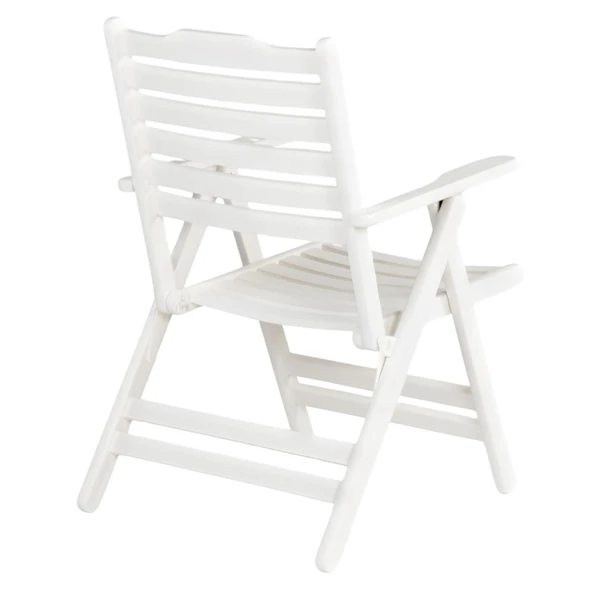 Bahçeme Ürgüp Katlanır Ahşap Bahçe Balkon Seti Beyaz: 90Lık Yuvarlak Masa + 2 Sandalye - Resim 8