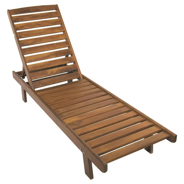 Bahçeci Casablanca Kademeli Ahşap Şezlong Tekerlekli -5 cm Minderli - Resim 2