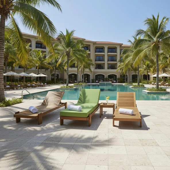 Bahçeme Tokyo Ahşap Şezlong - 15cm Minder & Masif Kestane & 5 Kademeli Sırt Dayama - Resim 5