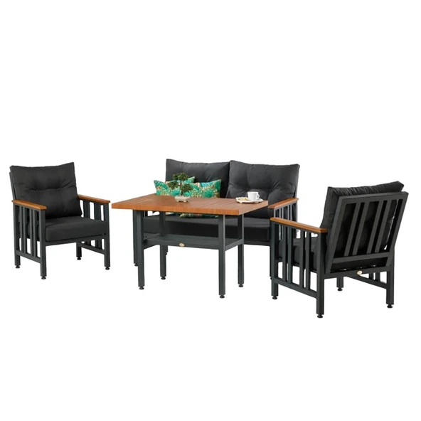 Bahçeme Çamlıca Alüminyum Bahçe Oturma Grubu - 4 Kişilik Bahçe, Balkon Koltuk Takımı - Resim 2