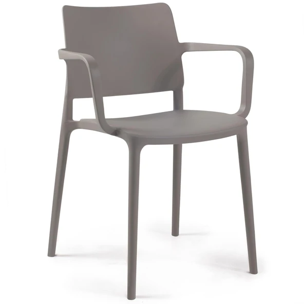 Papatya Joy Koltuk Antrasit - Kolçaklı Bahçe Balkon Mutfak Sandalyesi - Resim 7