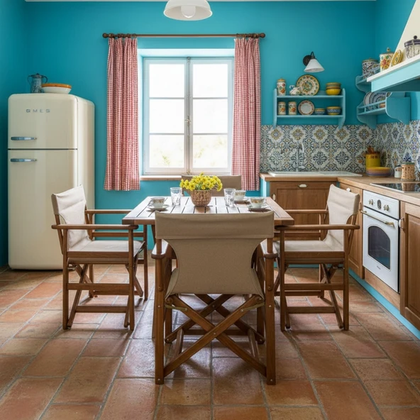 Bahçeme Yönetmen LX Katlanır Ahşap Bahçe Balkon Seti: 90x160 Masa + 6 Sandalye - Resim 2