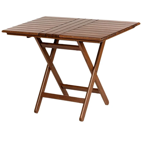 Bahçeci Atina Minderli Ahşap Bahçe Balkon Set: 80X140 Masa + 4 Sandalye Katlanır Takım - Resim 9